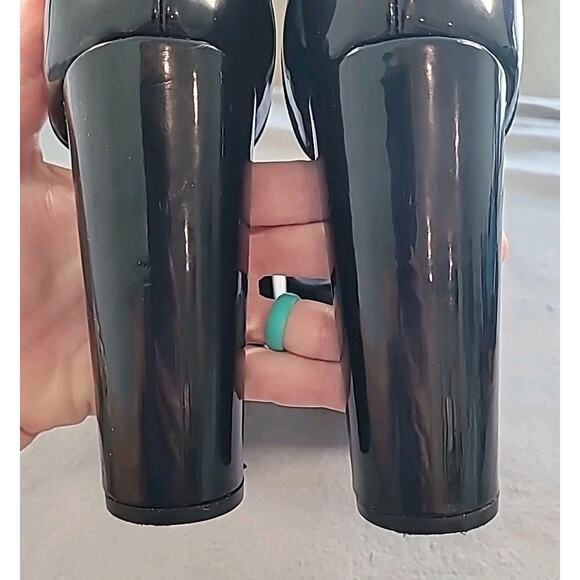 JustFab Scarlet Chunky Platform Black Heels Size 10 GUC – Y2K Goth Night-Out - Picture 12 of 13